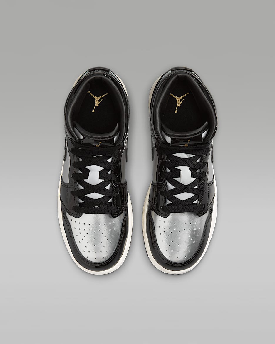 Air jordan 1 mid se gs black metallic gold white sales